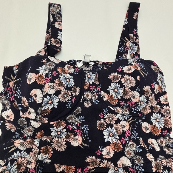 AUW Navy Floral Halter Dress Pockets - Picture 9 of 15